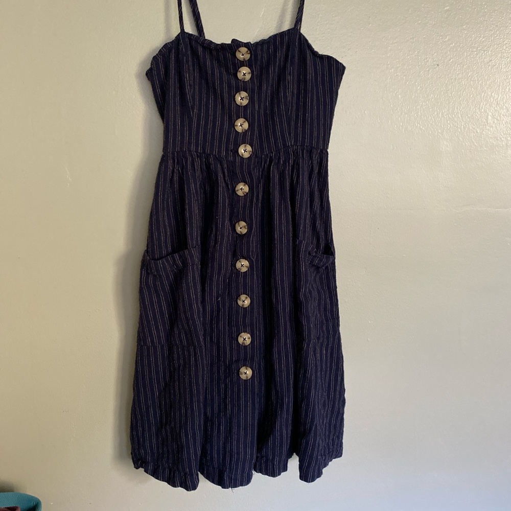 Midi Striped Sundress with Pockets